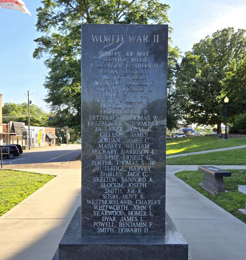 FRANKLIN COUNTY WAR VETERANS MEMORIAL SIDE B