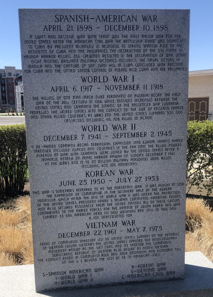 FRANKLIN PARK VETERANS MEMORIAL STONE A