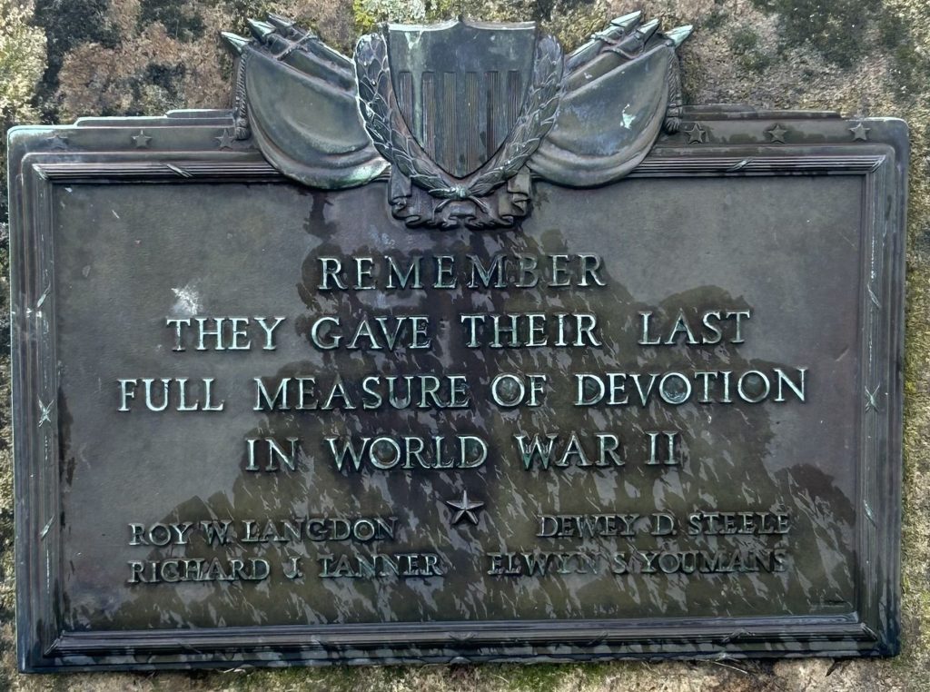 FREEVILLE FULL MEASURE OF DEVOTION WORLD WAR II MEMORIAL PLAQUE