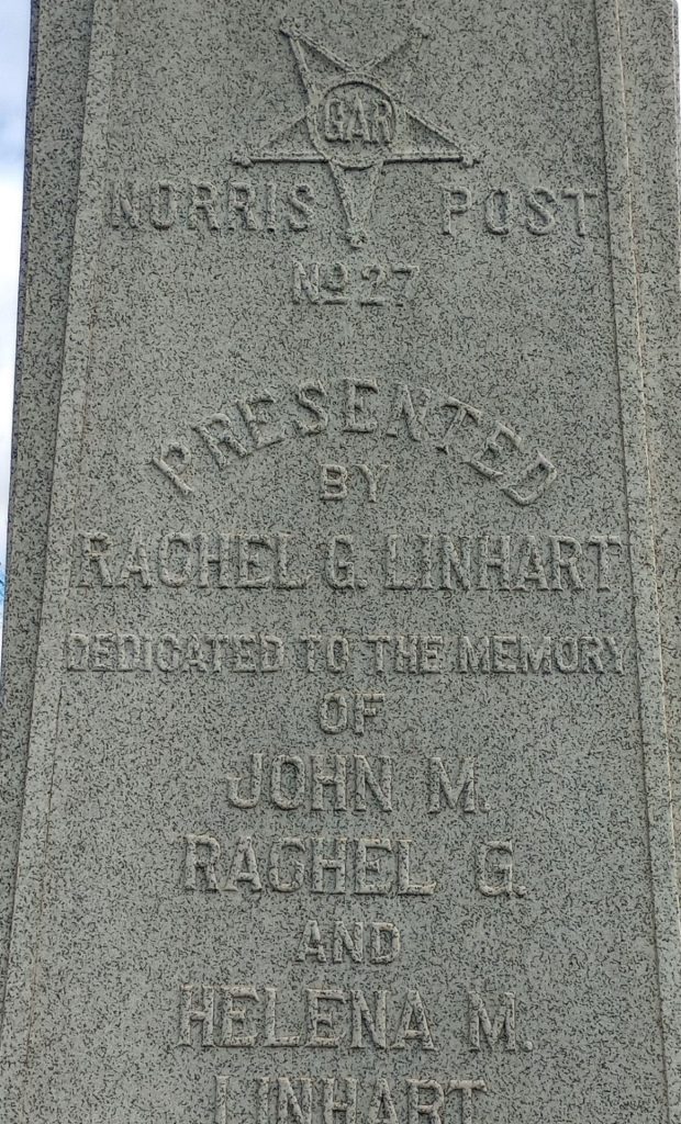 GAR NORRIS POST NO 27 WAR MEMORIAL STONE