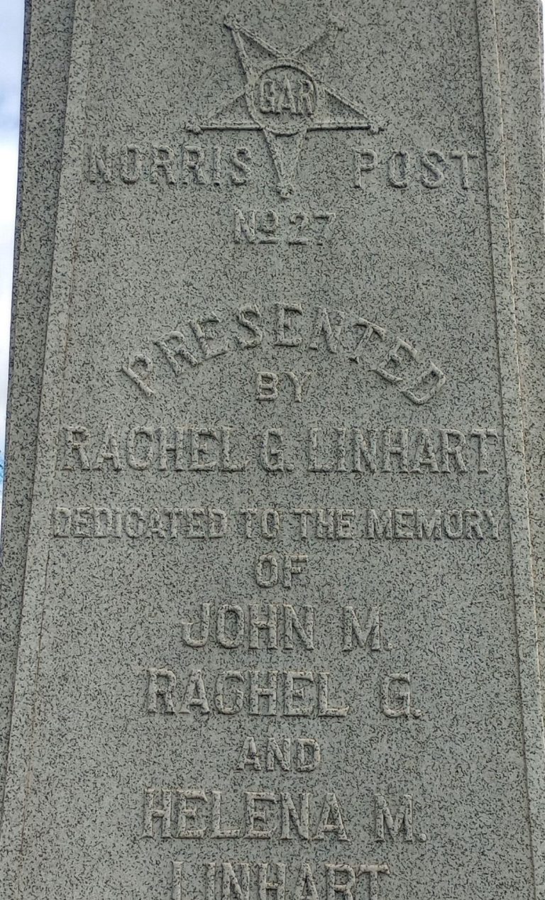 GAR NORRIS POST NO 27 WAR MEMORIAL STONE