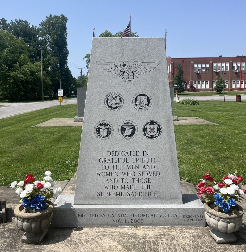 GALATIA HISTORICAL SOCIETY WAR MEMORIAL STONE A FRONT
