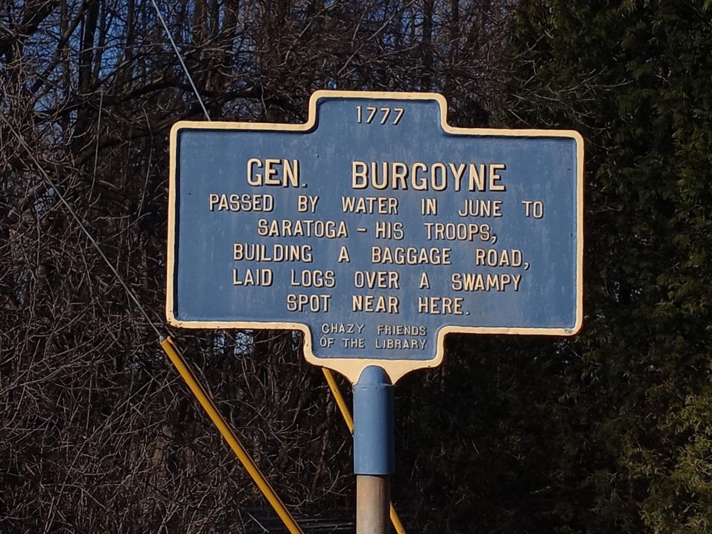 GEN. BURGOYNE REVOLUTIONARY WAR MEMORIAL MARKER