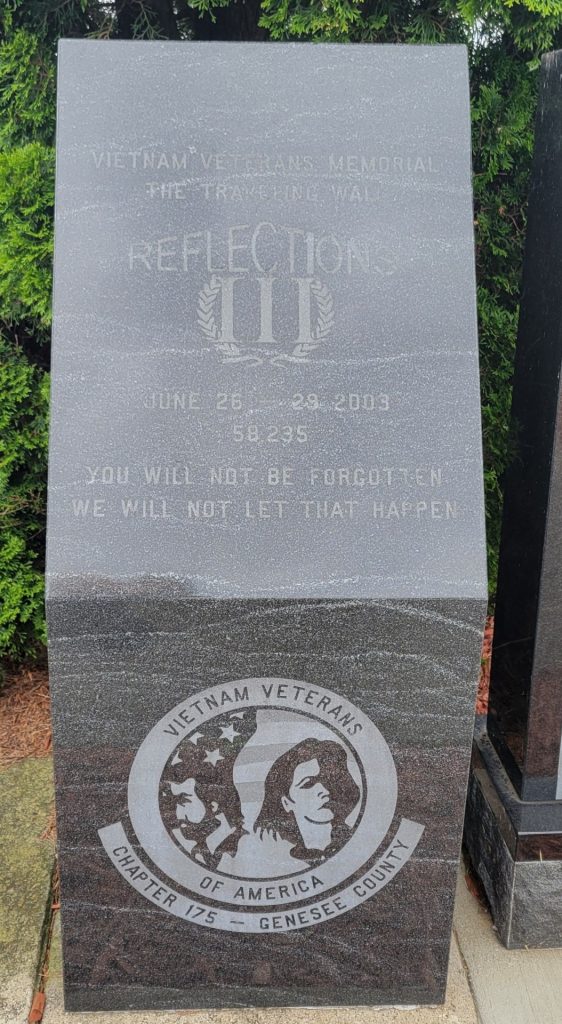 GENESEE COUNTY VIETNAM WAR MEMORIAL STONE A
