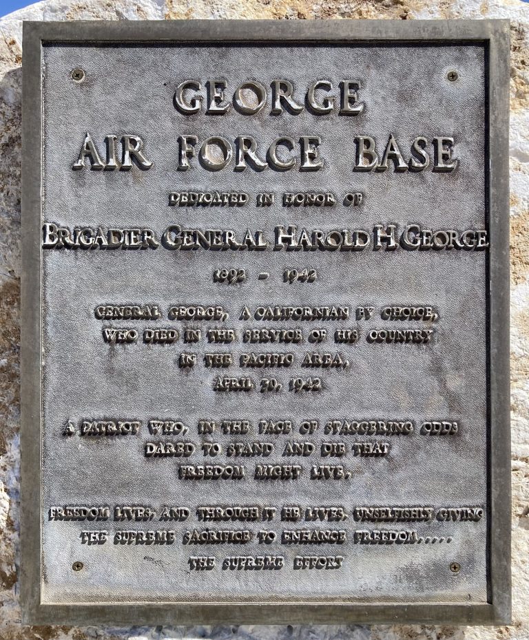 GEORGE AIR FORCE BASE MEMORIAL PLAQUE