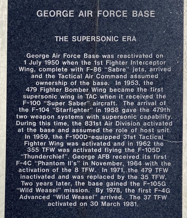 GEORGE AIR FORCE BASE MEMORIAL STONE B