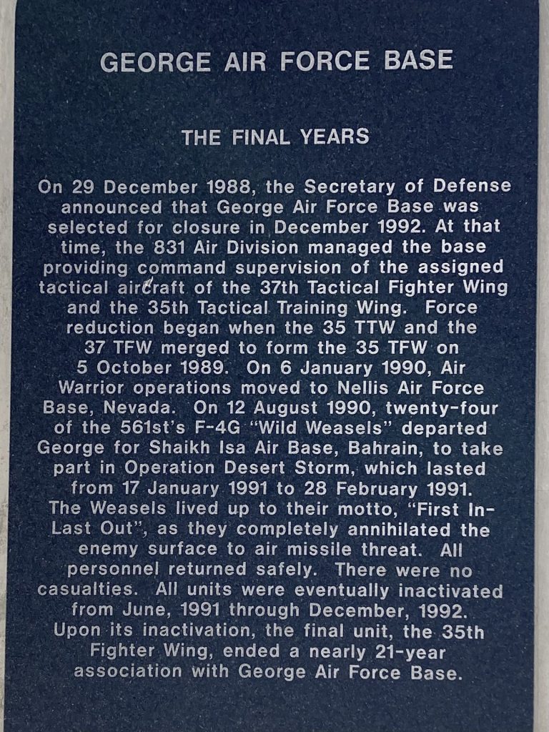 GEORGE AIR FORCE BAST MEMORIAL STONE C