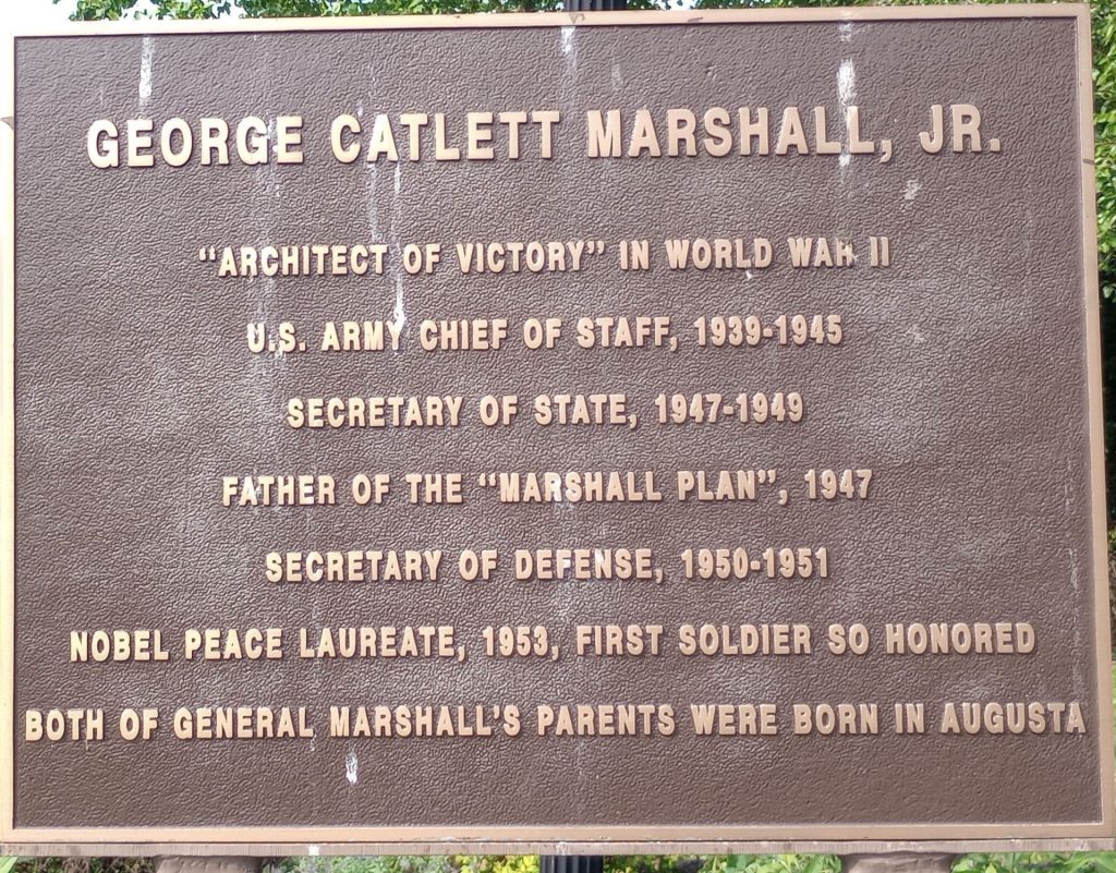 GEORGE CATLETT MARSHALL, JR WAR MEMORIAL PLAQUE