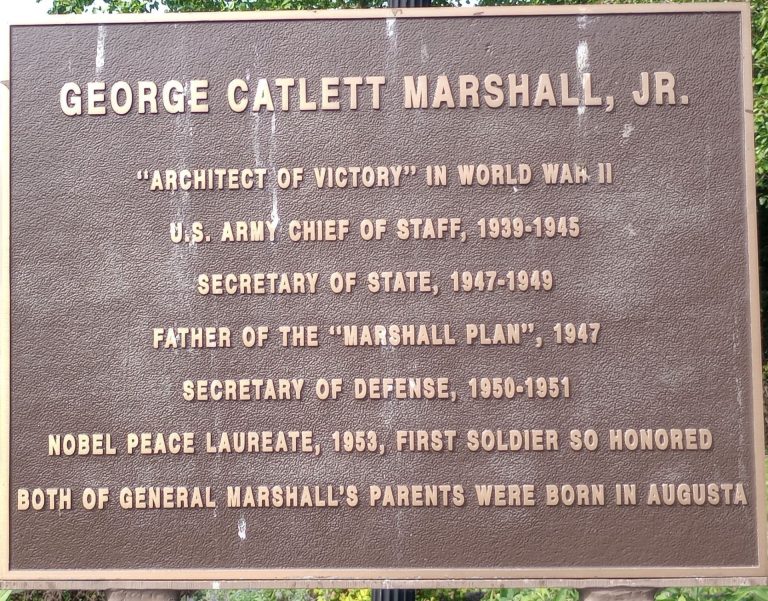 GEORGE CATLETT MARSHALL, JR WAR MEMORIAL PLAQUE