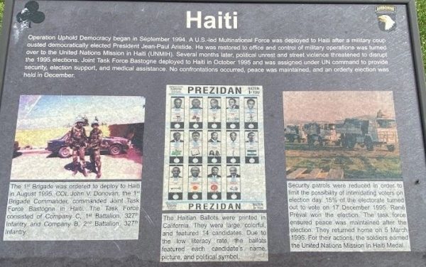 HAITI AIRBORNE PEACE KEEPING MEMORIAL PANEL
