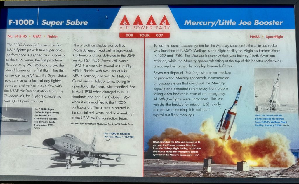 HAMPTON F-100D SUPER SABER AND MERCURY/LITTLE JOE BOOSTER MEMORIAL PANEL