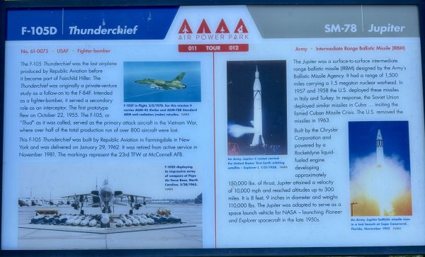 HAMPTON F-105D THUNDERCHIEF AND SM-78 JUPITER MEMORIAL PANEL