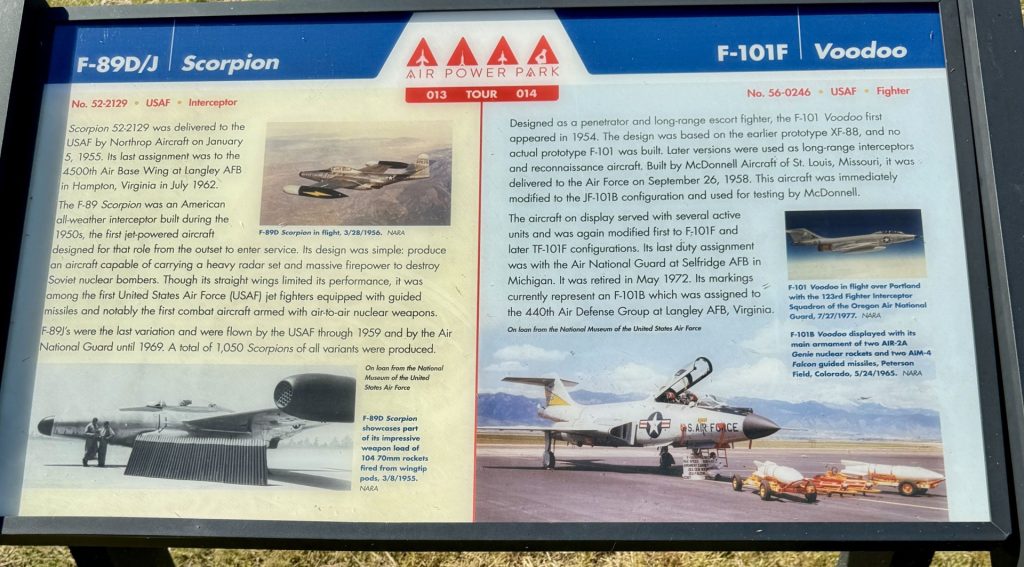 HAMPTON F-89/J SCORPION AND F-101F VOODOO MEMORIAL AIRCARFT PANEL