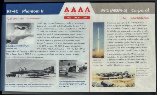 HAMPTON RF-4C PHANTOM II AND M-2 (MGM-5) CORPORAL MEMORIAL MISSILE