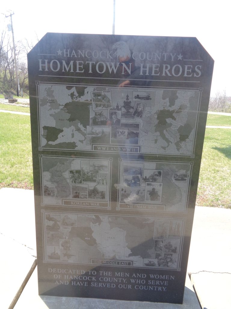 HANCOCK COUNTY HOMETOWN HEROES WAR MEMORIAL BACK