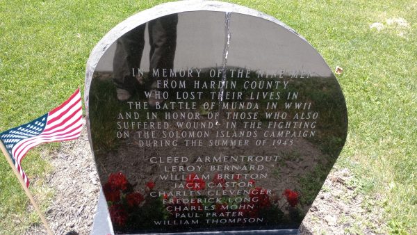 HARDIN COUNTY BATTLE OF MONDA AND SOLOMON ISLANDS CAMPAIGN MEMORIAL