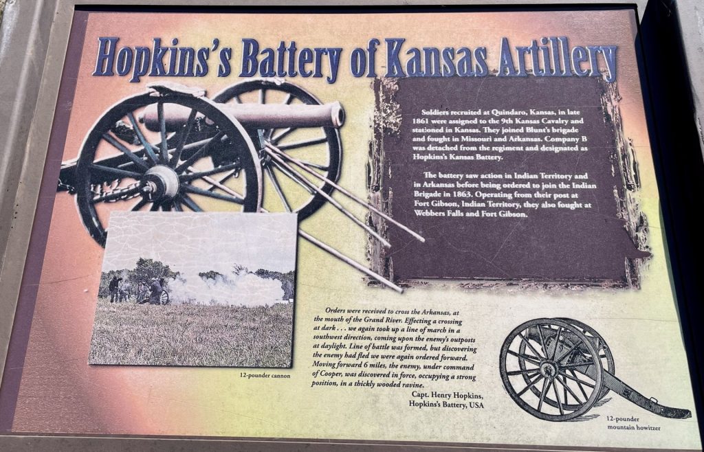HOPKIN’S BATTERY OF KANSAS ARTILLERY WAR MEMORIAL PANEL