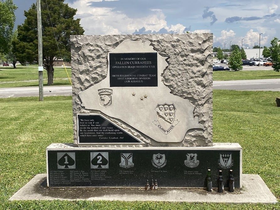 IN MEMORY OF OUR FALLEN CURRAHEES WAR MEMORIAL