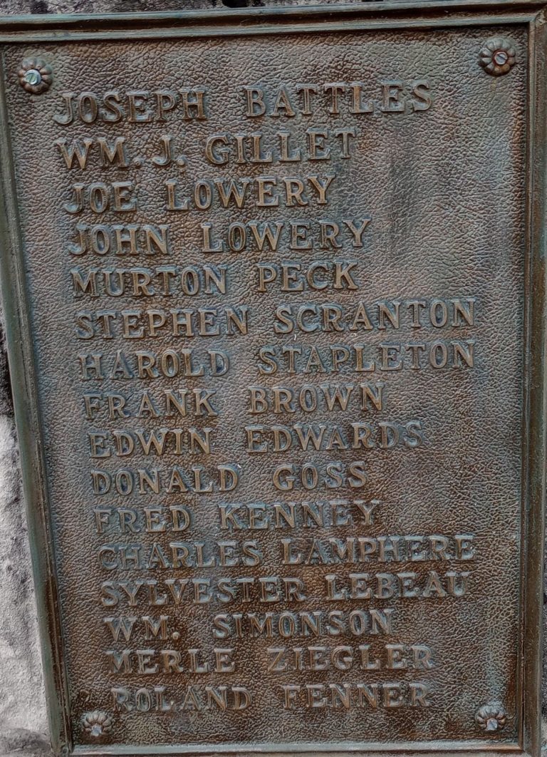 IN MEMORY OF THE SOLDIERS FROM BRIGHTON TOWNSHIP MEMORIAL PLAQUE B