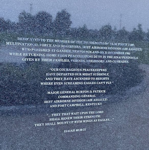 IN MEMORY OF 248 SOLDIERS OF TASK FORCE 3-502 MEMORIAL STONE A