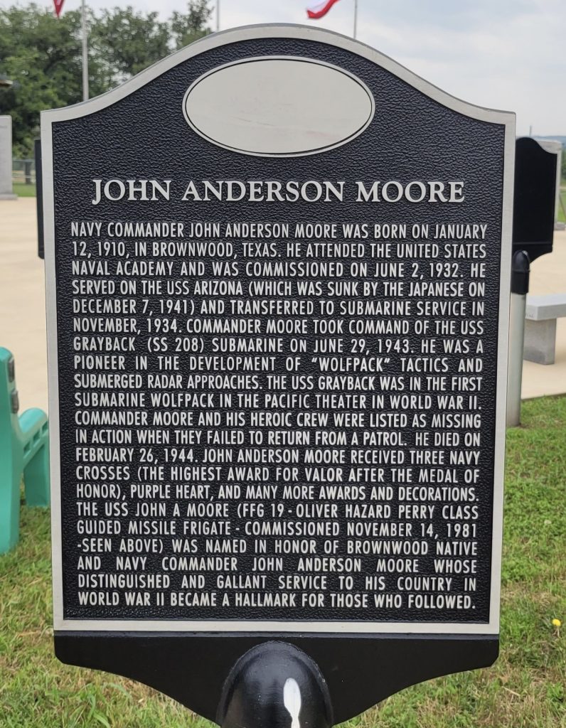 JOHN ANDERSON MOORE WAR MEMORIAL MARKER