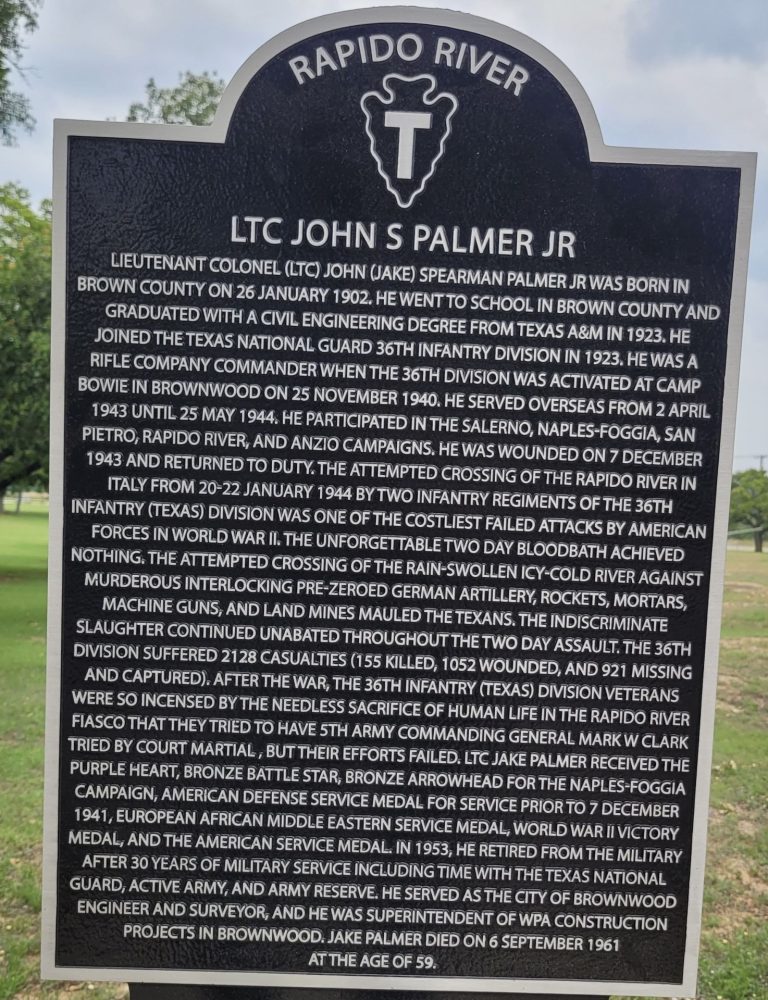 LTC JOHN S PLAMER JR WAR MEMORIAL MARKER