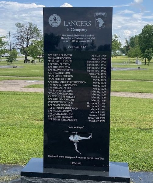 LANCERS B COMPANY WAR MEMORIAL FRONT