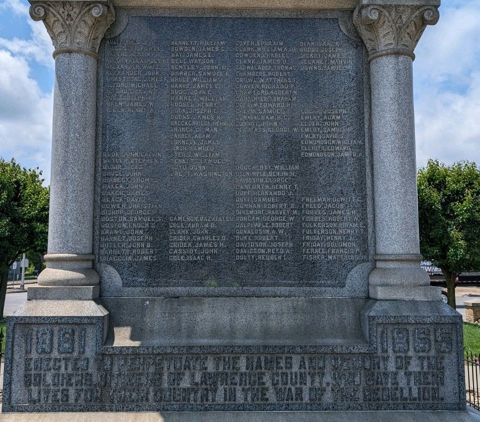 LAWRENCE COUNTY CIVIL WAR MEMORIAL SIDE A