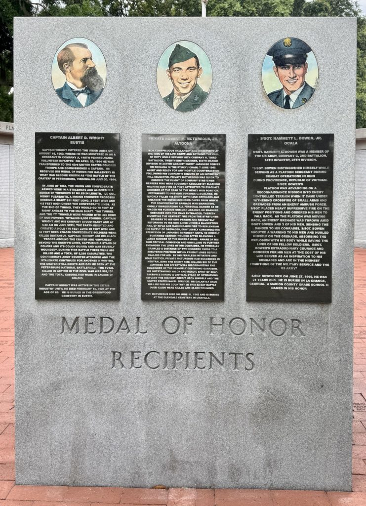 LEESBURG MEDAL OF HONOR RECIPIENTS WAR MEMORIAL