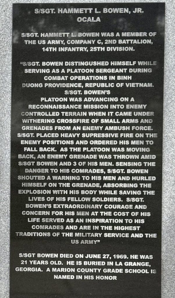 LEESBURG MEDAL OF HONOR RECIPIENTS WAR MEMORIAL PLAQUE C