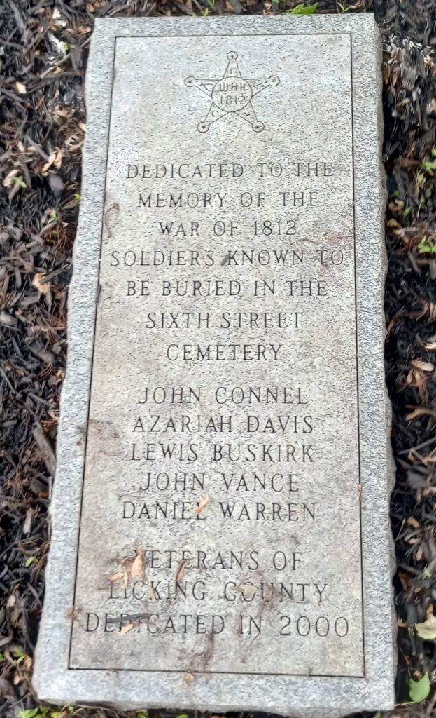 LICKING COUNTY WAR OF 1812 MEMORIAL TREE STONE