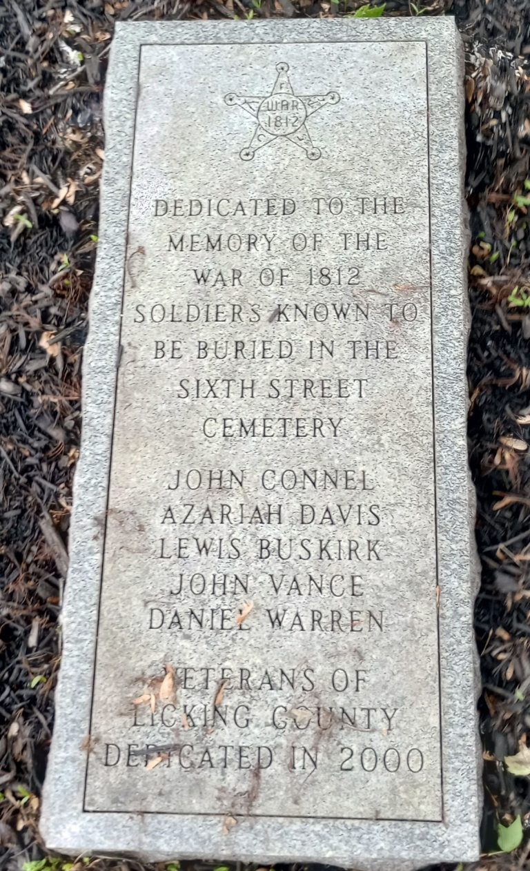 LICKING COUNTY WAR OF 1812 MEMORIAL TREE STONE