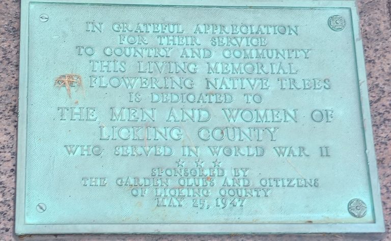 LICKING COUNTY WORLD WAR II MEMORIAL PLAQUE