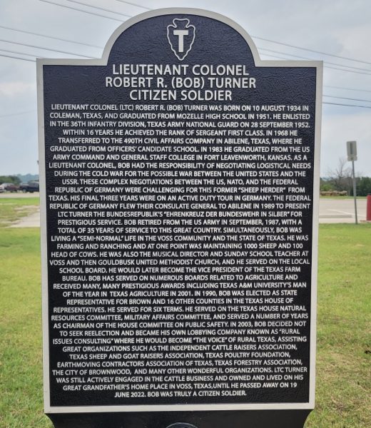 LIEUTENANT COLONEL ROBERT R. (BOB) TURNER MEMORIAL MARKER