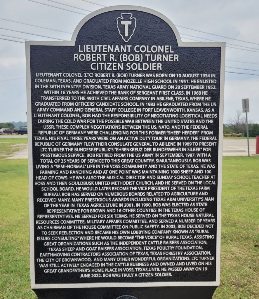 LIEUTENANT COLONEL ROBERT R. (BOB) TURNER MEMORIAL MARKER