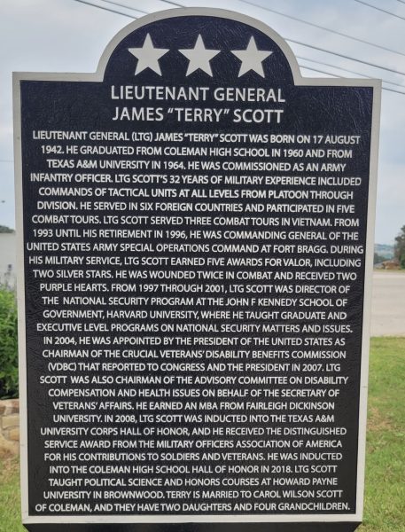 LIEUTENANT GENERAL JAMES “TERRY” SCOTT WAR MEMORIAL MARKER