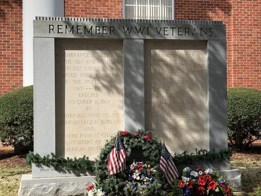 LOWNDES COUNTY WORLD WAR MEMORIAL