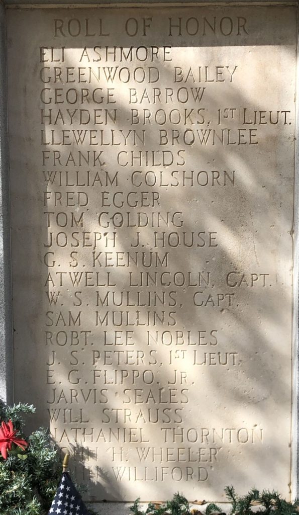 LOWNDES COUNTY WORLD WAR MEMORIAL RIGHT STONE