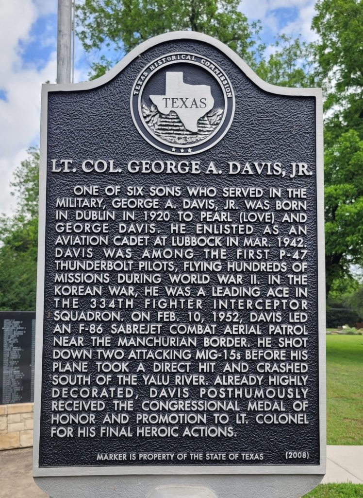 LT. COL. GEORGE A. DAVIS, JR. WAR MEMORIAL MARKER