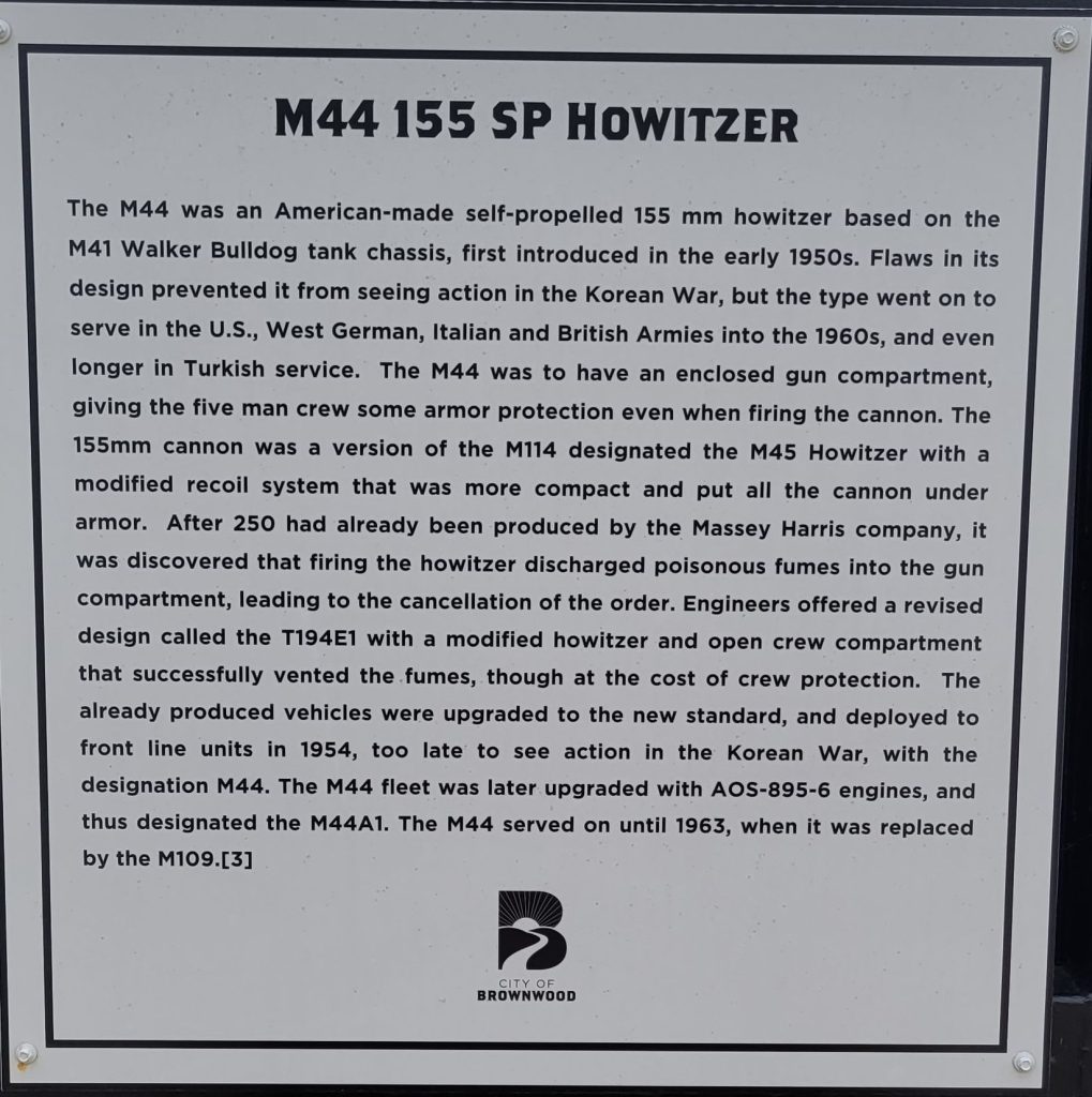 M44 155 SP HOWITZER MEMORIAL PLAQUE