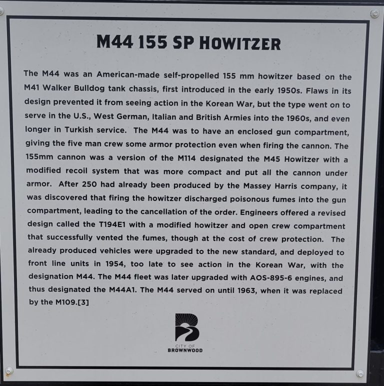 M44 155 SP HOWITZER MEMORIAL PLAQUE