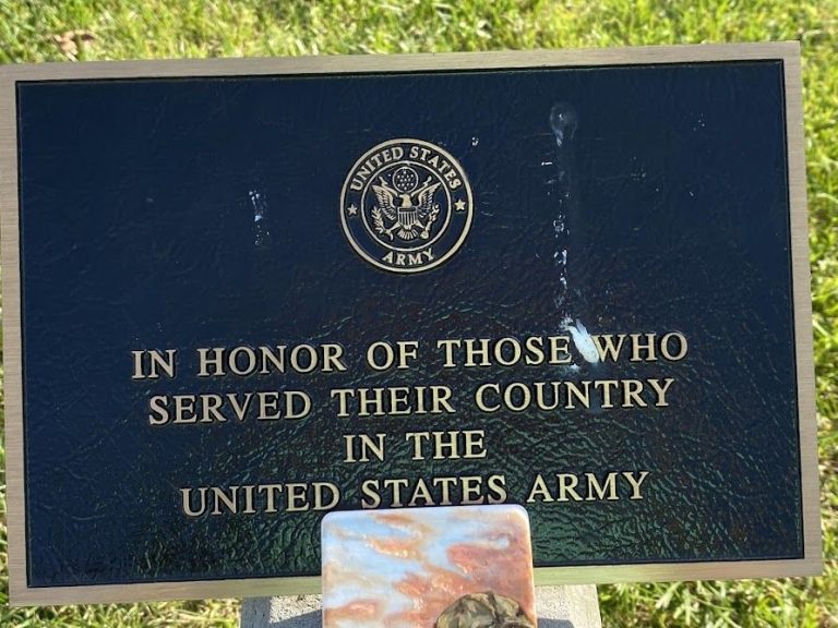 MIDDLE TENNESSEE STATE VETERANS CEMETERY UNITED STATES ARMY PLAQUE