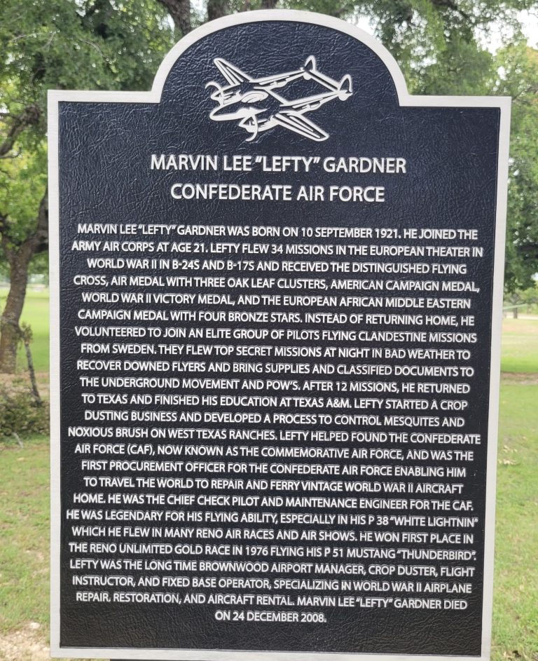 MARVIN LEE LEFTY GARDNER WAR MEMORIAL MARKER