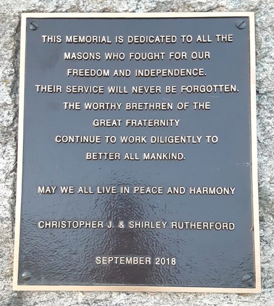 MASONIC WAR VETERANS MEMORIAL PLAQUE