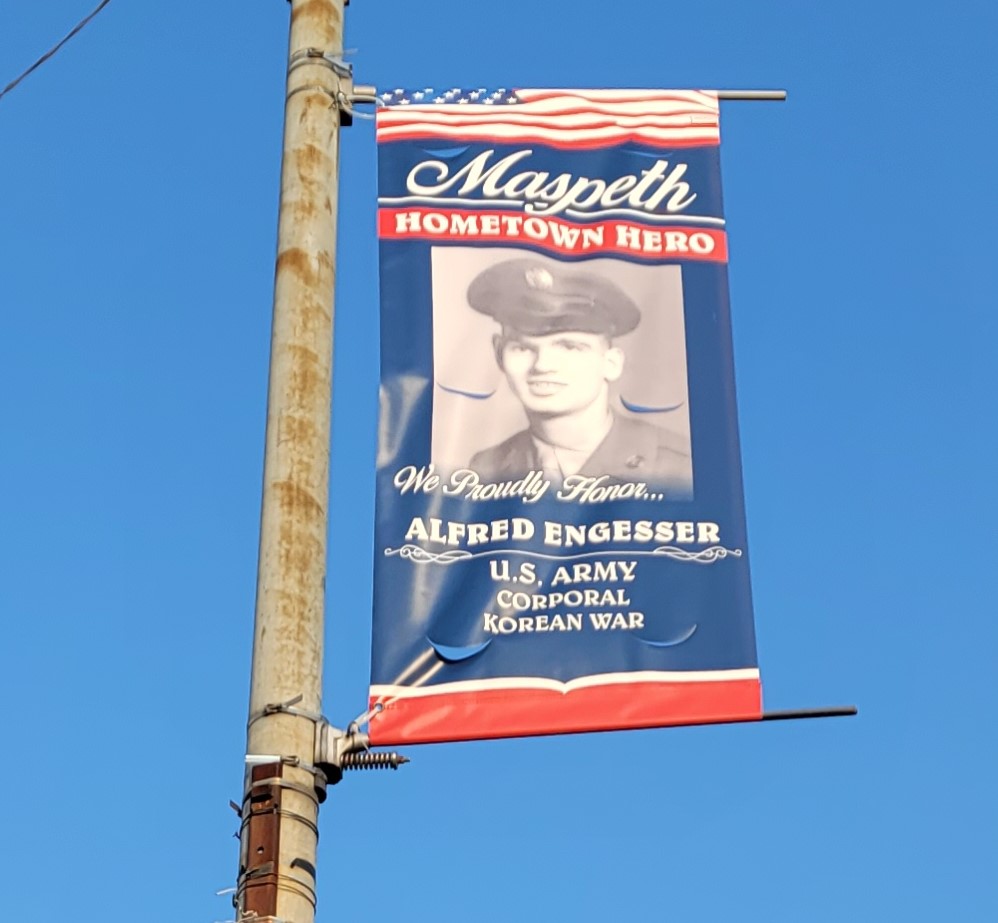 MASPETH HOMETOWN HERO ALFRED ENGESSER MEMORIAL BANNER