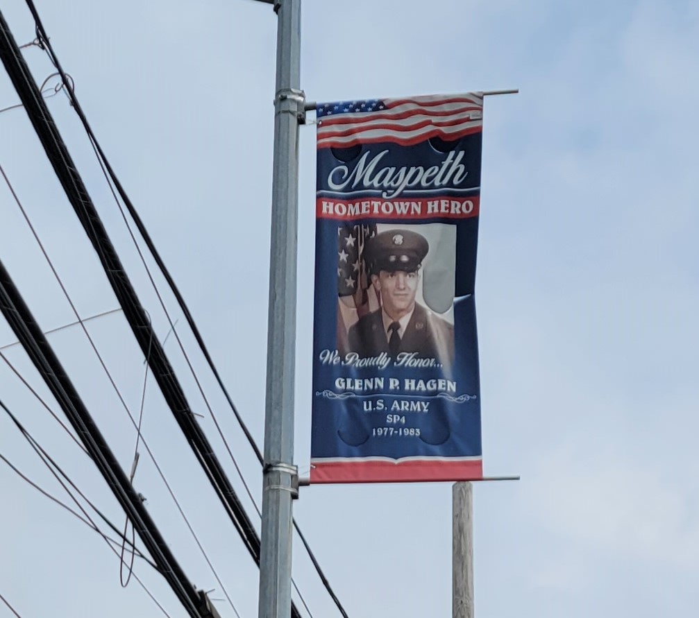 MASPETH HOMETOWN HERO GLENN P. HAGER MEMORIAL BANNER