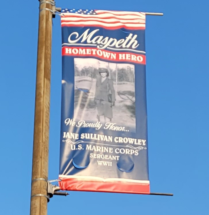 MASPETH HOMETOWN HERO JANE SULLIVAN CROWLEY MEMORIAL BANNER
