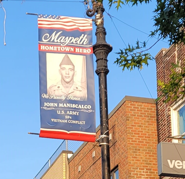 MASPETH HOMETOWN HERO JOHN MANISCALCO MEMORIAL BANNER