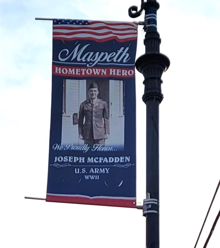 MASPETH HOMETOWN HERO JOSEPH MCFADDEN MEMORIAL BANNER