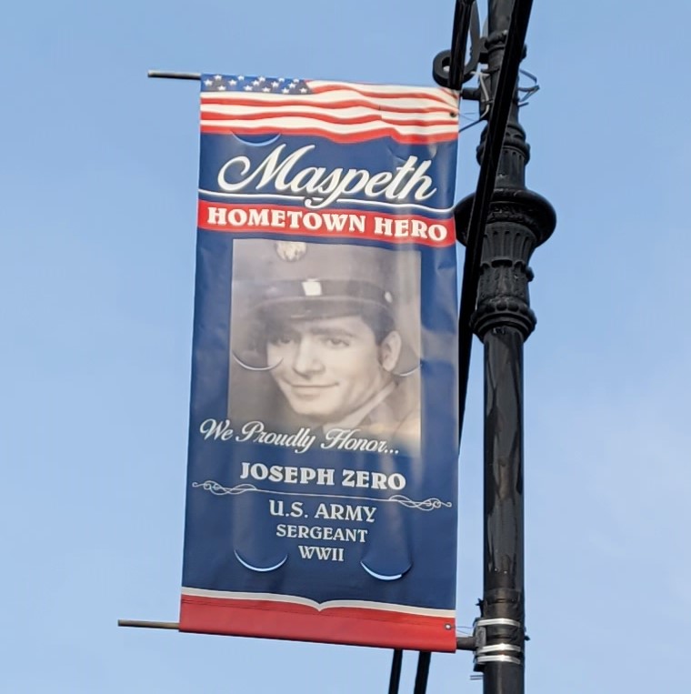 MASPETH HOMETOWN HERO JOSEPH ZERO MEMORIAL BANNER